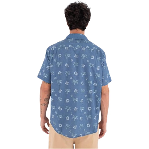 2026 Hurley Mens Woven Coconut Print Press Shirt MWVEUPP001 - Blue